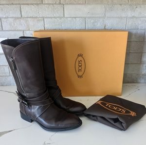 TOD'S EUC brown Dandy Moto boots
